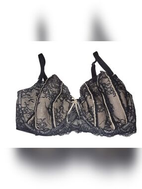 DKNY Belle Du Jour Floral Lace Over Balconette Underwire Bra Size 34DD